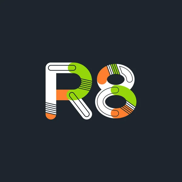 Litery i cyfry logo R8 — Wektor stockowy