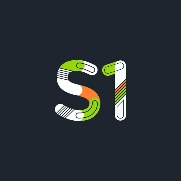 Letra y dígito logotipo S1 — Vector de stock