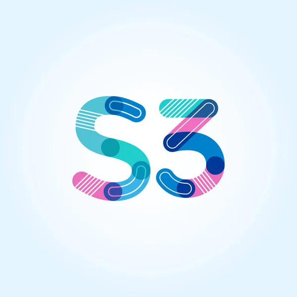 Harf ve rakam S3 logosu — Stok Vektör