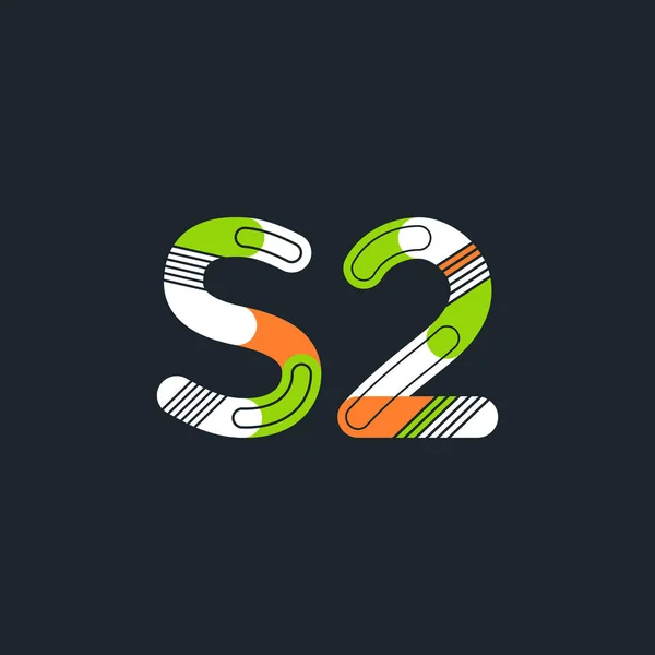 字母与数字的 S2 徽标 — 图库矢量图片