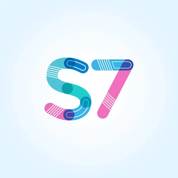 Logotipo da letra e do dígito S7 — Vetor de Stock