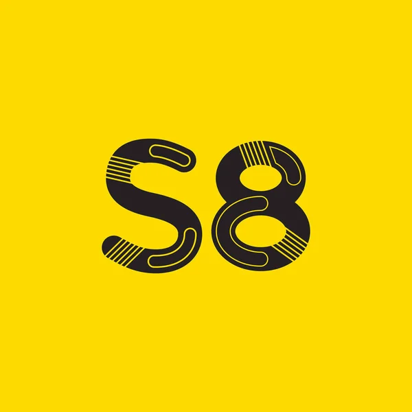 Bokstav och siffra S8 logotyp — Stock vektor