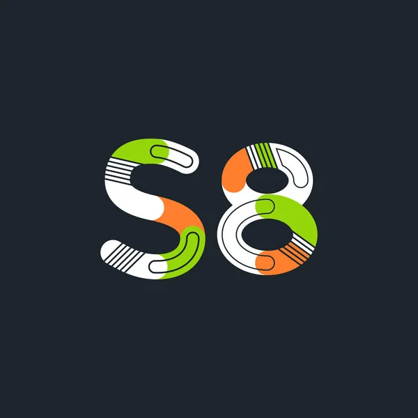 Letter en cijfer S8-logo — Stockvector