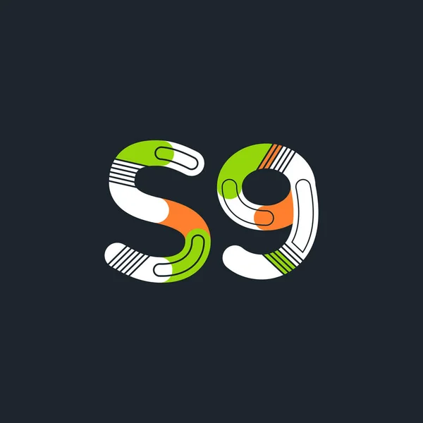 Logotipo de letra y dígito S9 — Vector de stock
