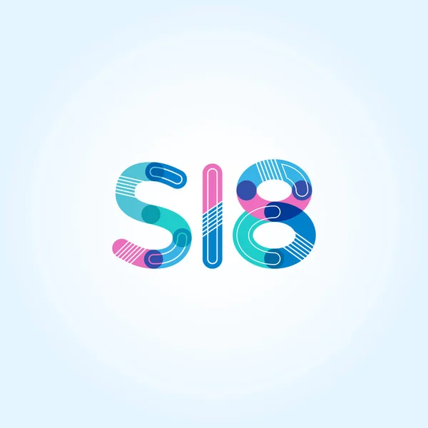 Letter and digit S18 logo — Stock Vector