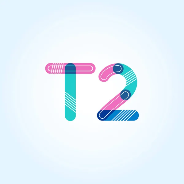 Γράμμα και αριθμός λογότυπο T2 — Διανυσματικό Αρχείο