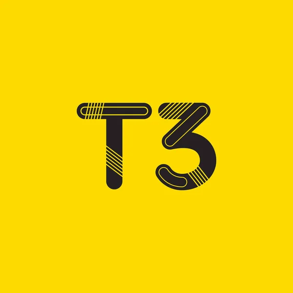 Γράμμα και αριθμός Τ3 λογότυπο — Διανυσματικό Αρχείο