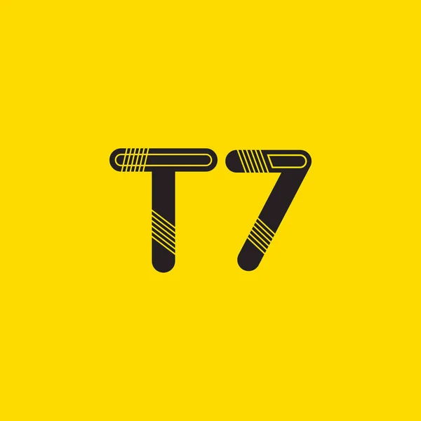 문자와 숫자 T7 로고 — 스톡 벡터