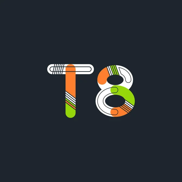 Γράμμα και αριθμός λογότυπο Τ8 — Διανυσματικό Αρχείο