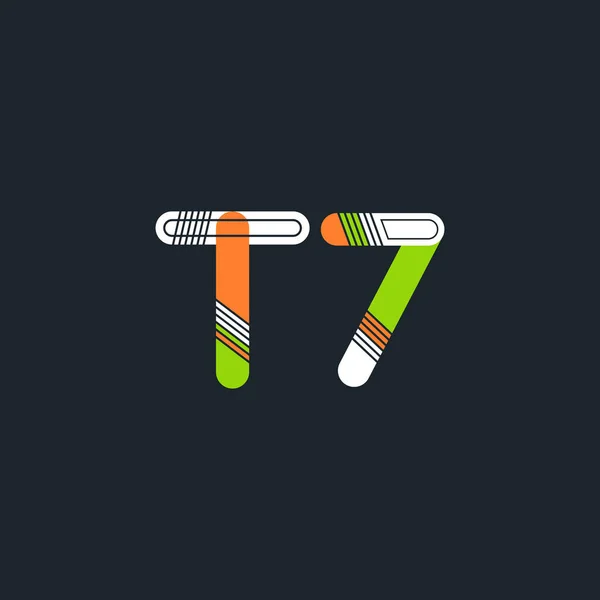 Letra y dígito logo T7 — Vector de stock