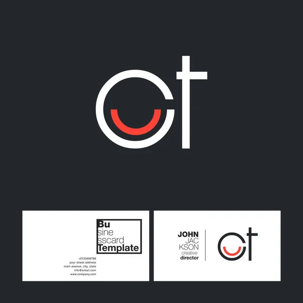 Круглые буквы логотип КТ — стоковый вектор