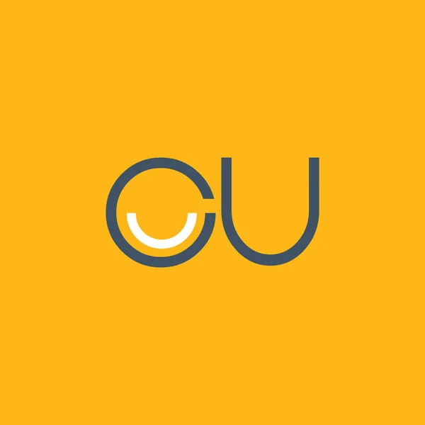 Lettre ronde logo CU — Image vectorielle