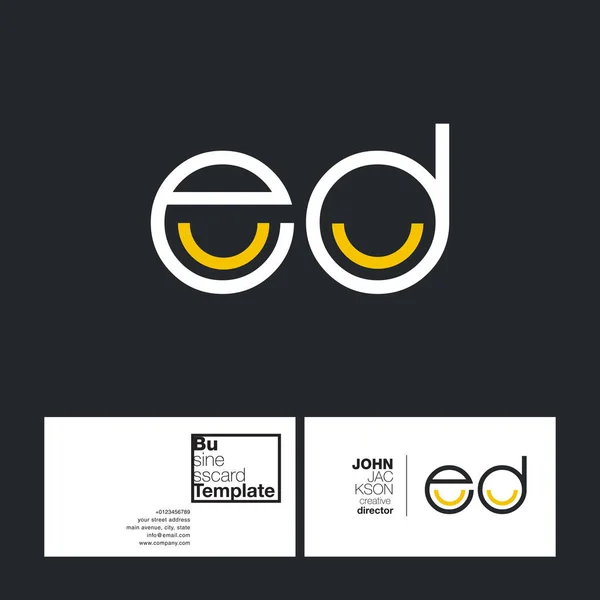 Letra redonda logo ED — Vector de stock