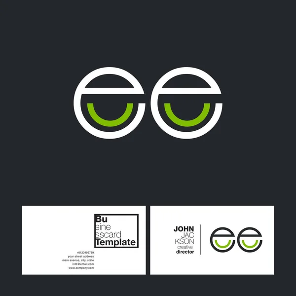 Lettre ronde logo EE — Image vectorielle