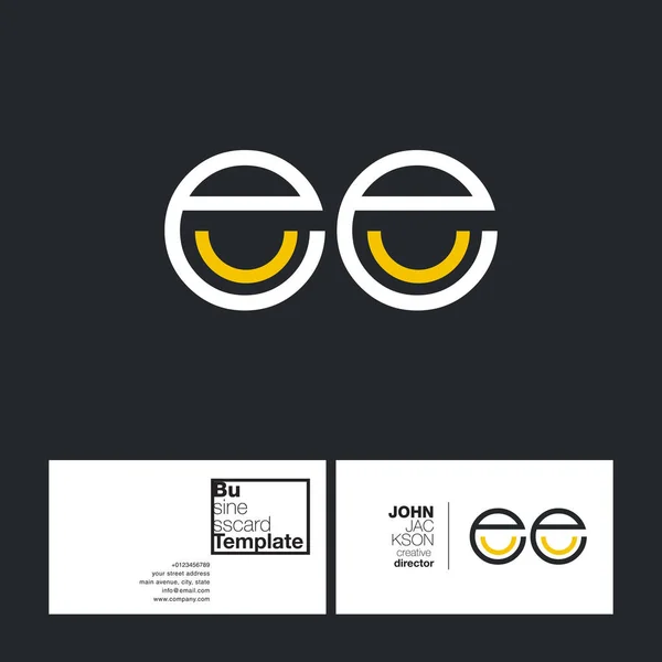 Круглые буквы логотип EE — стоковый вектор