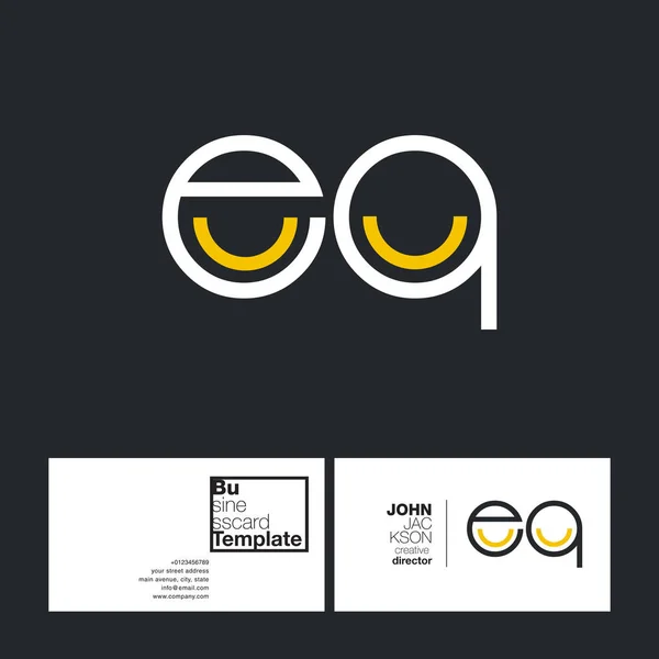 Letra redonda logotipo EQ — Vector de stock