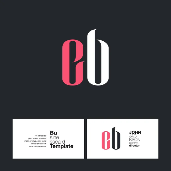 EB γράμματα λογότυπο επαγγελματικής κάρτας — Διανυσματικό Αρχείο