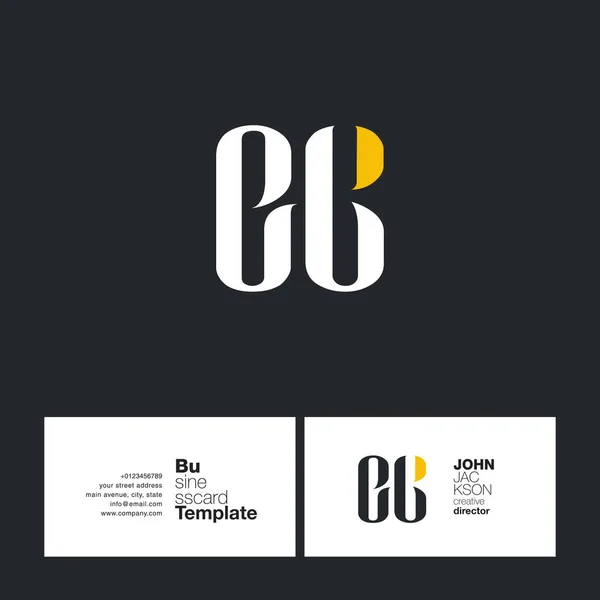 EC Letters Logo Business Card - Stok Vektor