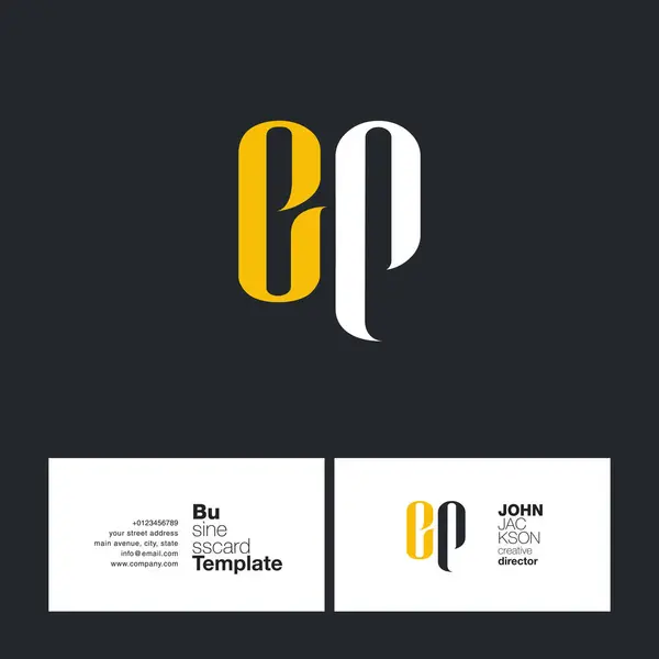 Tarjeta de visita del logotipo de EP Letters — Vector de stock