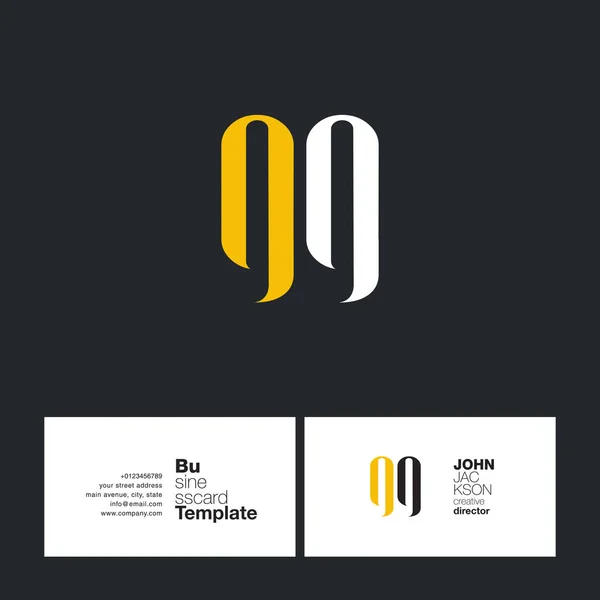 Γράμματα gg λογότυπο επαγγελματικής κάρτας — Διανυσματικό Αρχείο