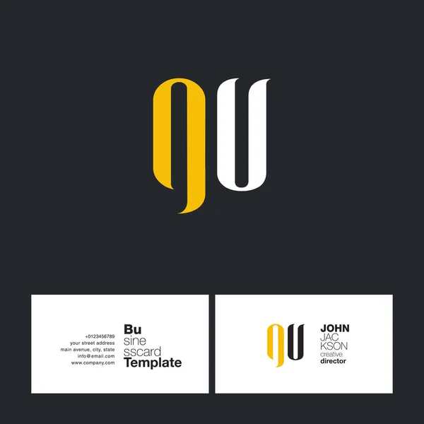 Tarjeta de visita del logotipo de GU Letters — Vector de stock