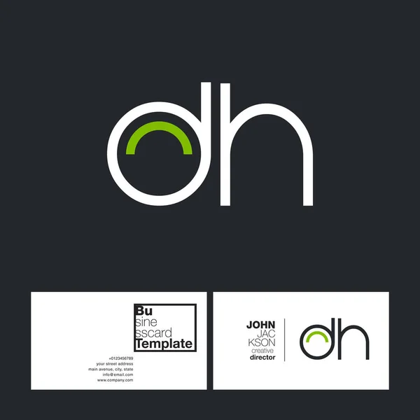 Kulaté logo dopis Dh — Stockový vektor