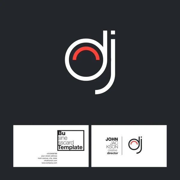 Lettera rotonda logo DJ — Vettoriale Stock