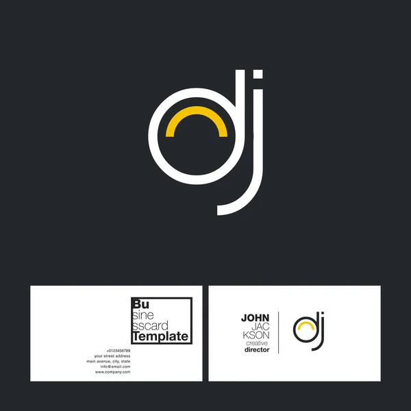 Lettera rotonda logo DJ — Vettoriale Stock