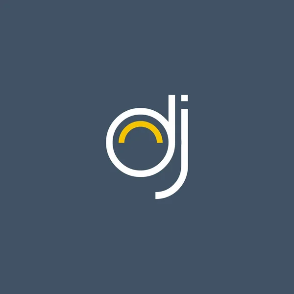 Round letter logo DJ — Stock Vector