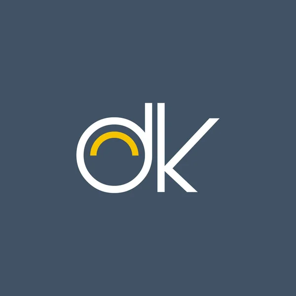 Kerek levele logó Dk — Stock Vector