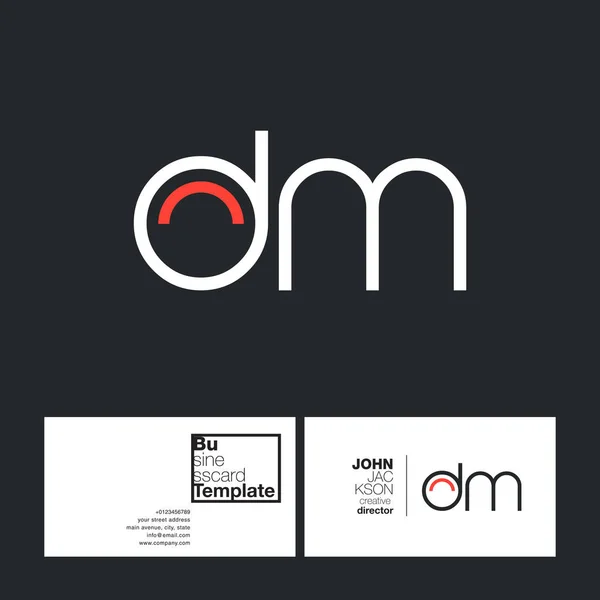 Letra redonda logotipo DM — Vector de stock