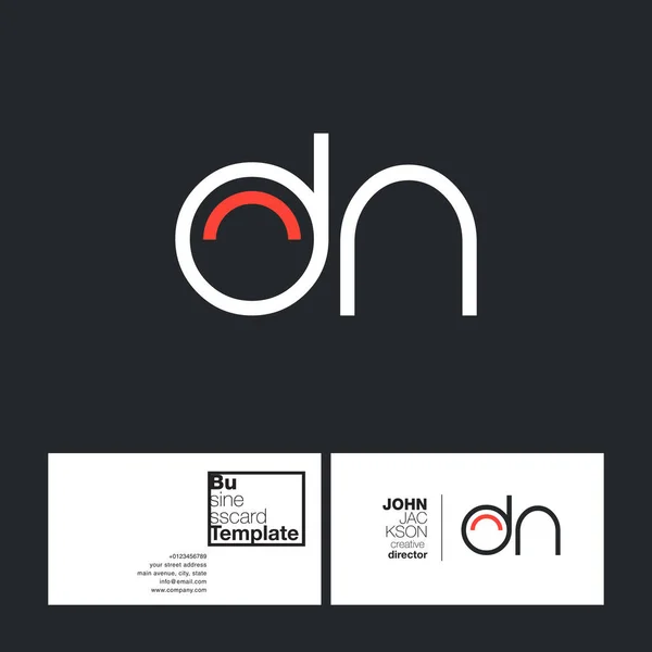 Круглые буквы логотипа DN — стоковый вектор