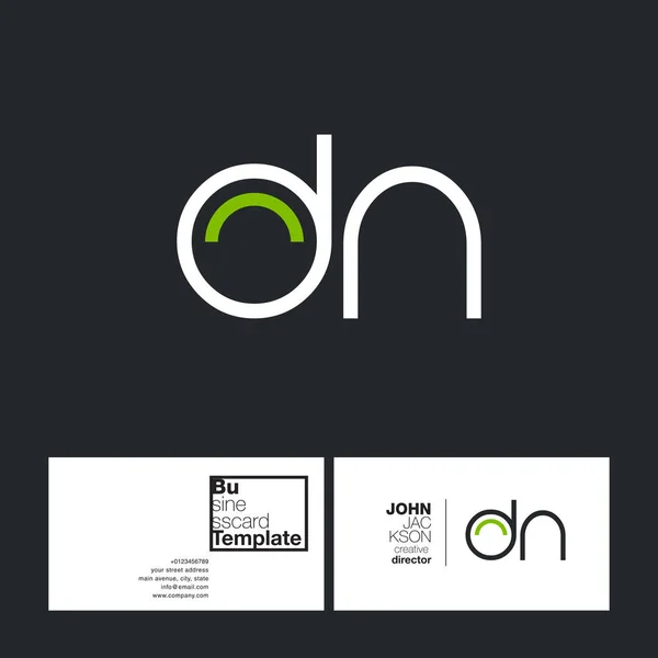 Круглые буквы логотипа DN — стоковый вектор