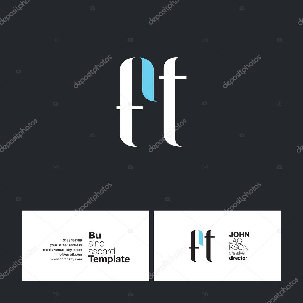 FT Letters Logo Business Card