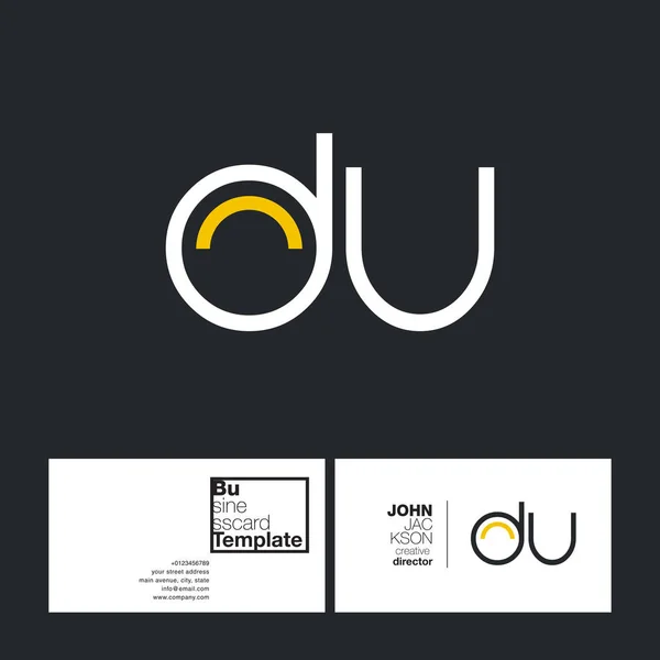 Letra redonda logo DU — Vector de stock