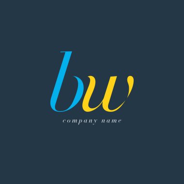 BW harf Logo şablonu