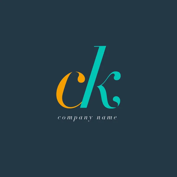 CK Letters Modelo de logotipo — Vetor de Stock