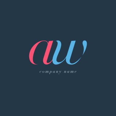 AW harf Logo şablonu