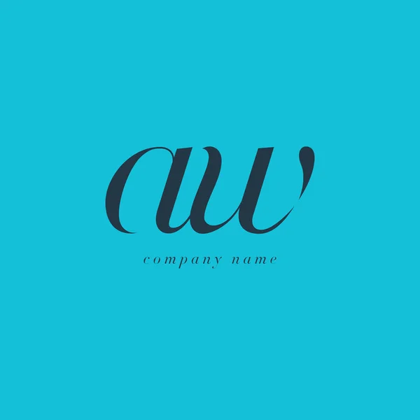 AW harf Logo şablonu — Stok Vektör