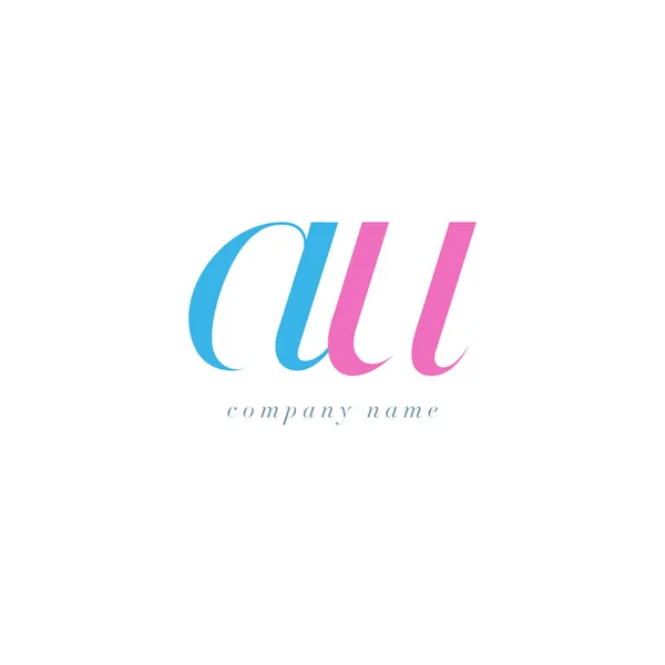 Templat AU Letters Logo - Stok Vektor