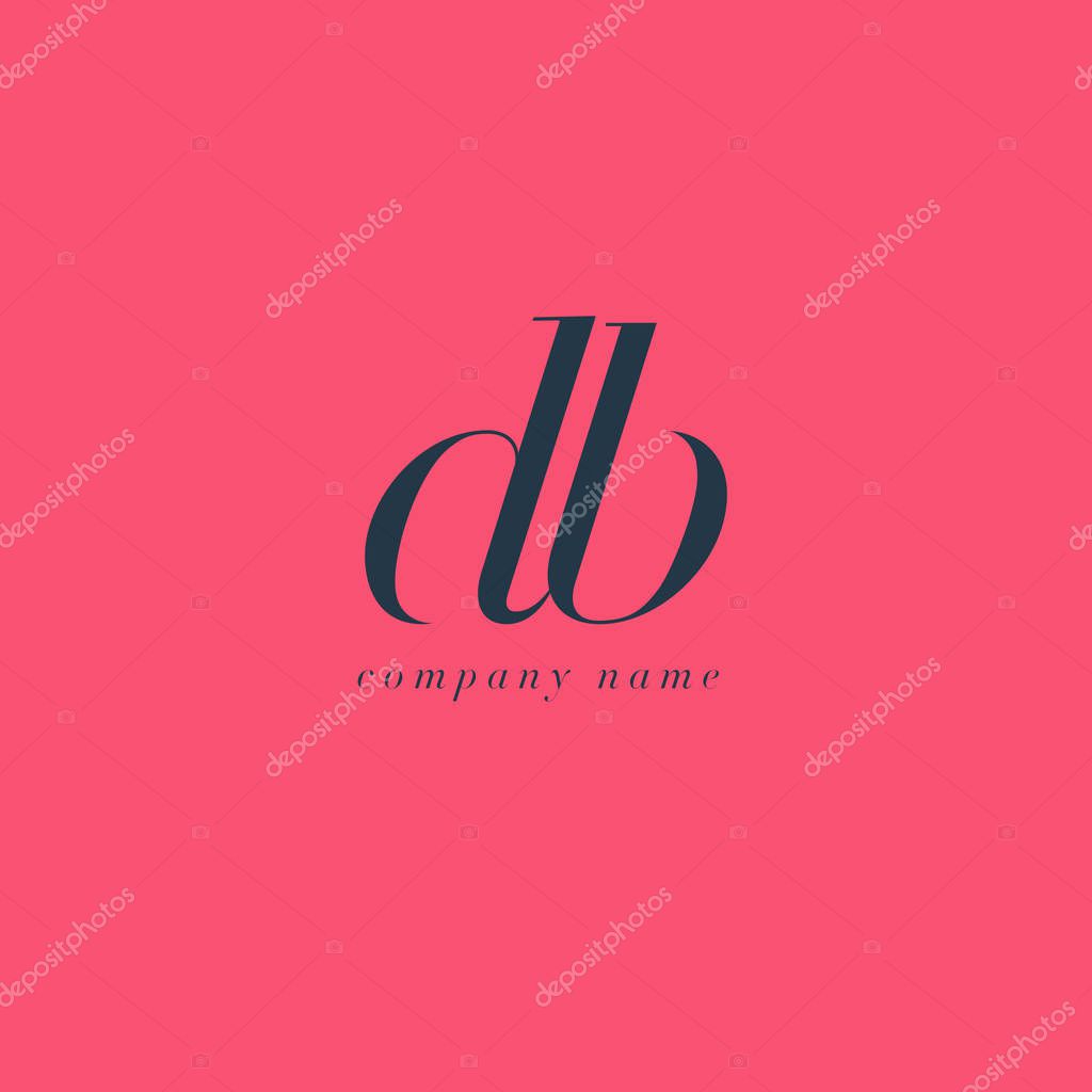 DB Italics Joint Letters Logo,Business Card Template, Vector