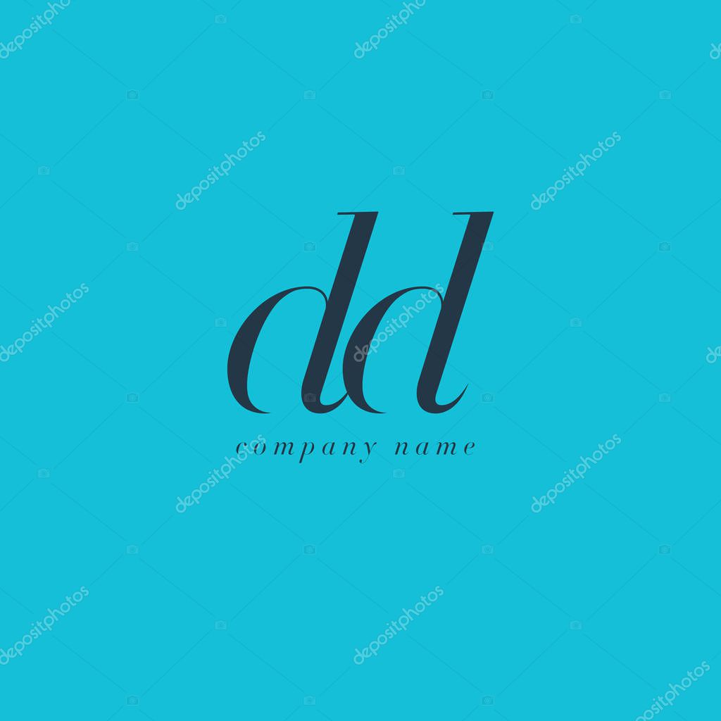 DD Italics Joint Letters Logo,Business Card Template, Vector