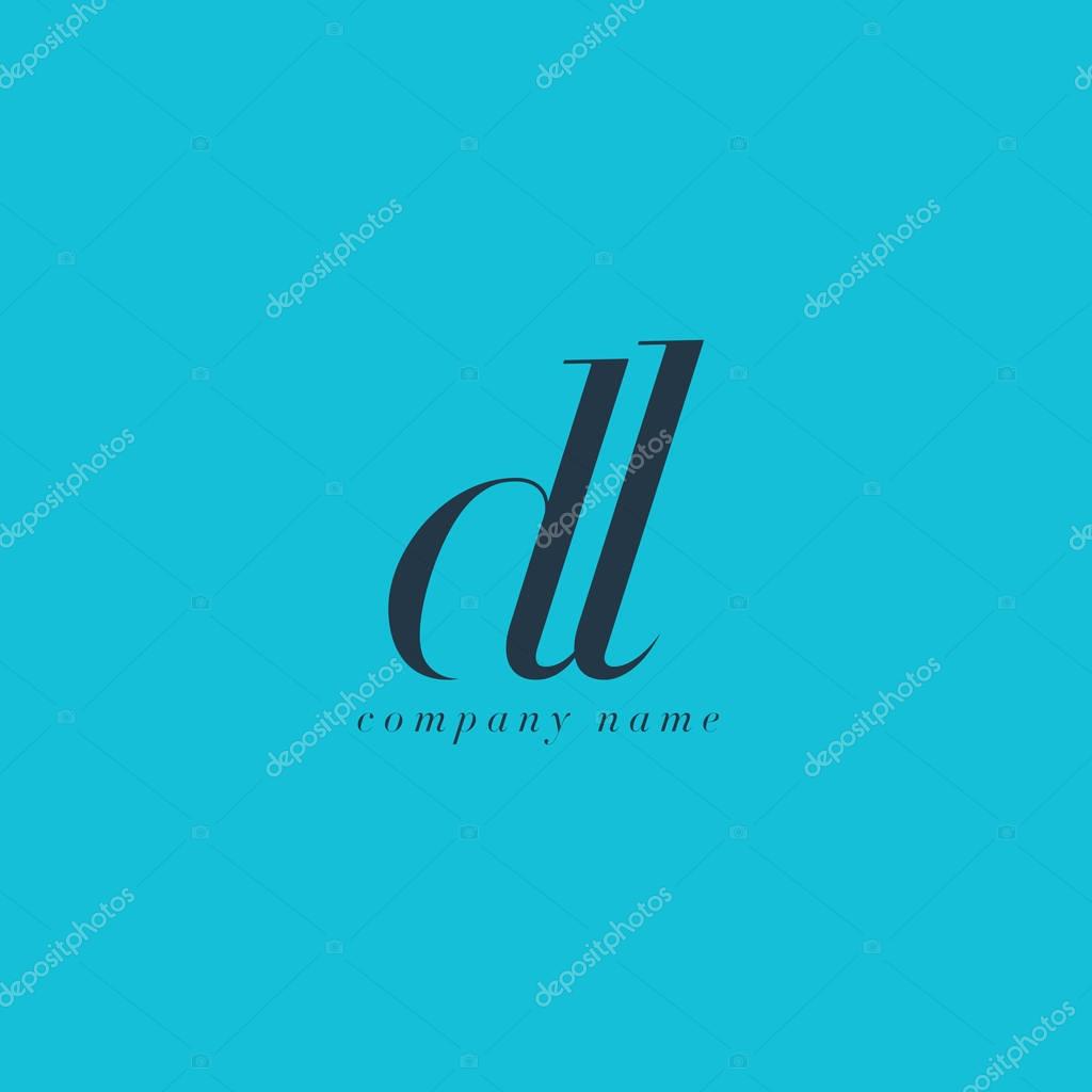DL Italics Joint Letters Logo,Business Card Template, Vector