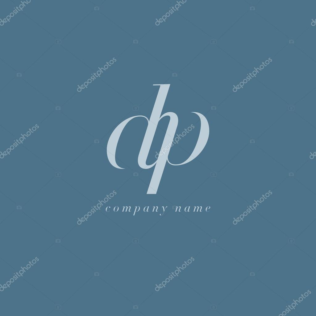 DP Italics Joint Letters Logo,Business Card Template, Vector