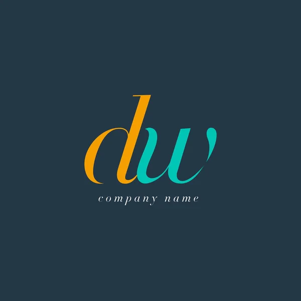 DW Lettres Modèle de logo — Image vectorielle