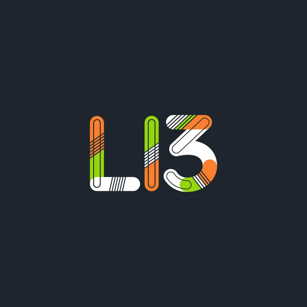 Harf ve rakam L13 logosu — Stok Vektör