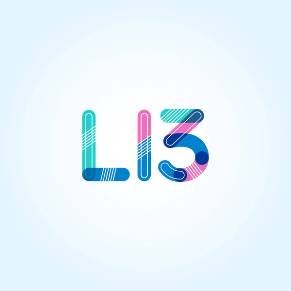 Letter and digit L13 logo — Stock Vector