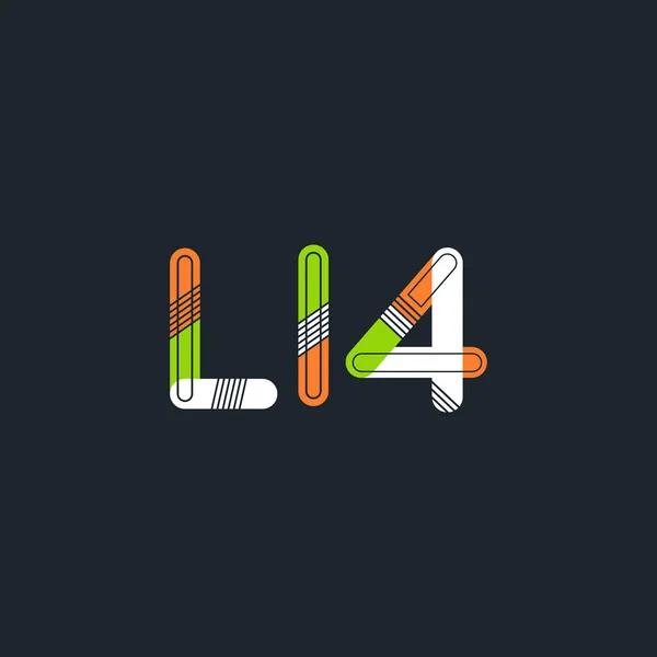 문자와 숫자 L14 로고 — 스톡 벡터