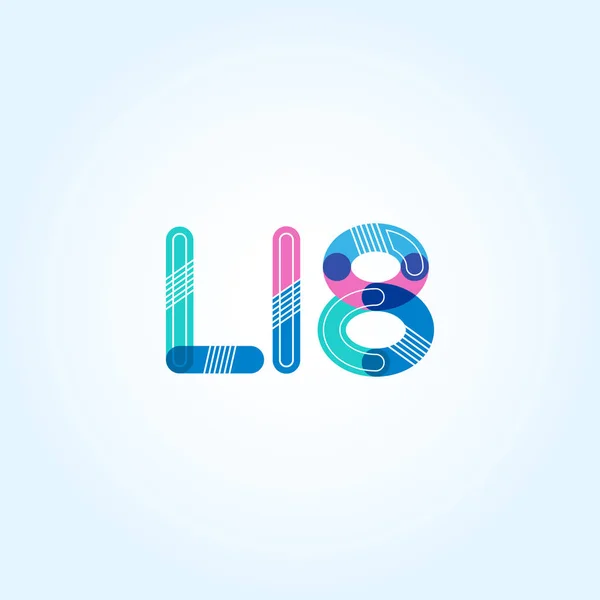 Letter and digit L18 logo — Stock Vector