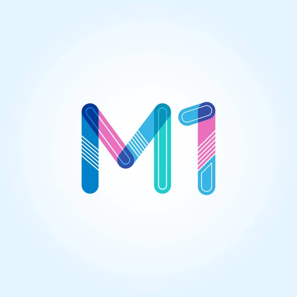 Letra y dígito logo M1 — Vector de stock